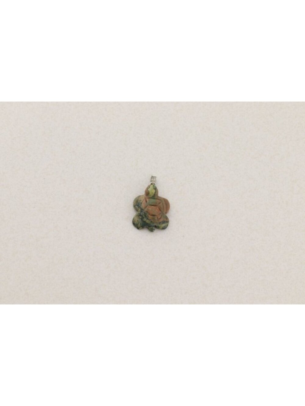 Pendant Only Carved Unakite Turtle Pendant 1" x 5/8" - Picture 5 of 6